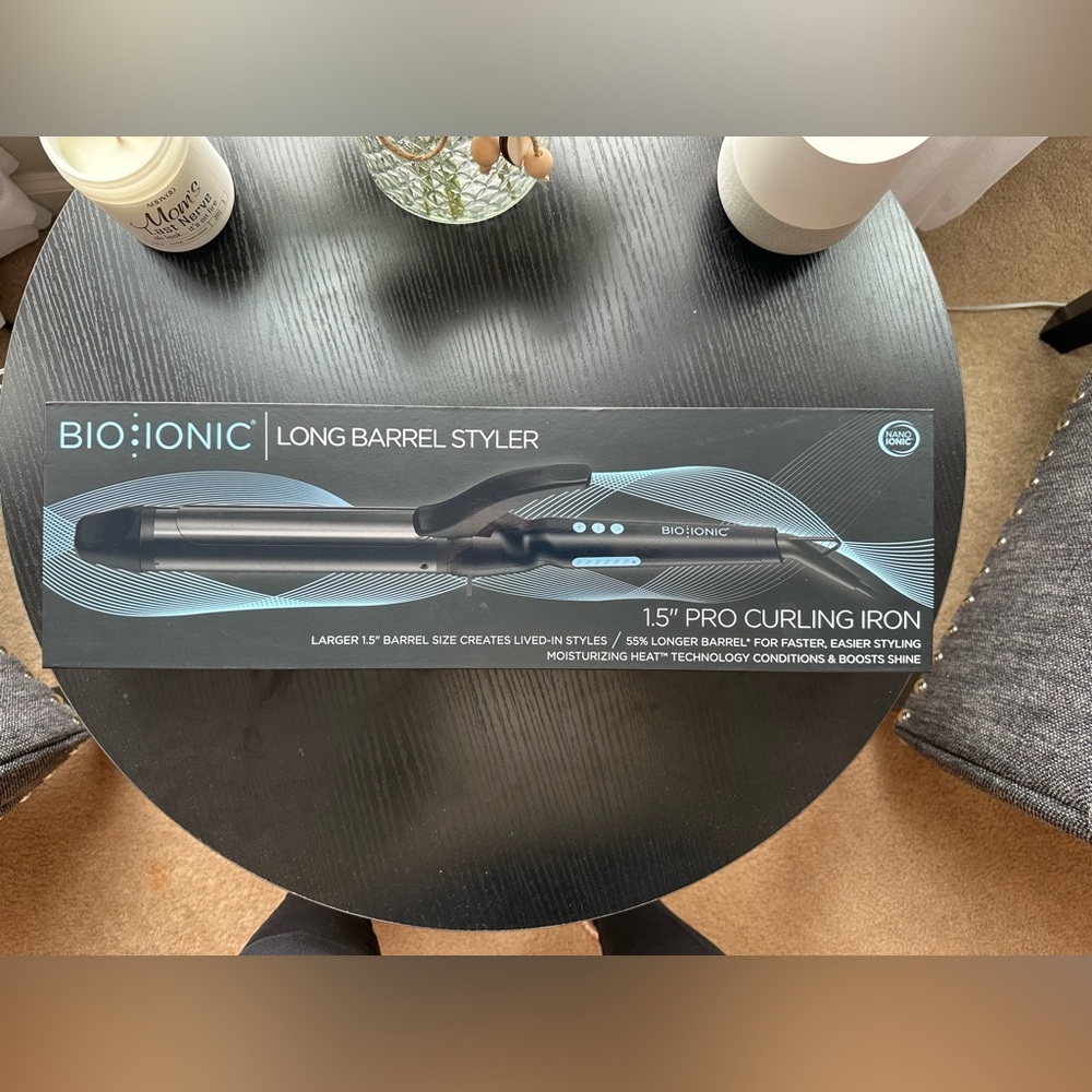 Bioionic Black Pro Curling Iron 1.5 Long Barrel Style